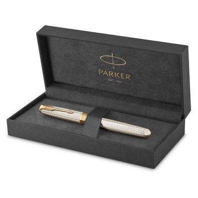 Перьевая ручка Parker Sonnet Silver Mistral GT, перо: M, цвет чернил: black, в подарочной упаковке-1