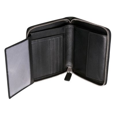 Кошелек BUGATTI Atlanta, на молнии, чёрный, натуральная воловья кожа, 10,5х2х13 см-1