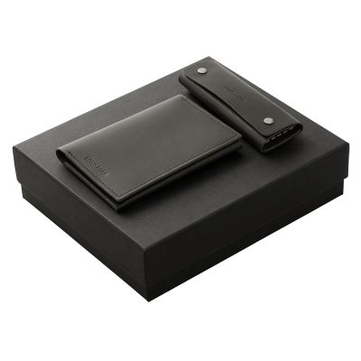 Подарочный набор Long River: обложка для паспорта, ключница, черная коробка-0