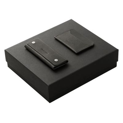 Подарочный набор Long River: картхолдер, ключница, черная коробка-0