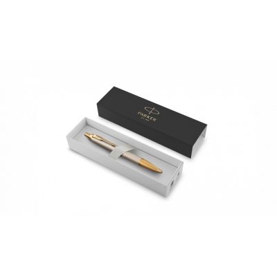 Шариковая ручка Parker IM Premium Warm Silver (grey)  GT, стержень: M, цвет чернил: blue, в подарочной упаковке.-1