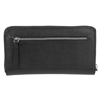 Кошелёк женский BUGATTI Linda, на молнии, чёрный, натуральная воловья кожа, 19,2х2,5х10,5 см-2