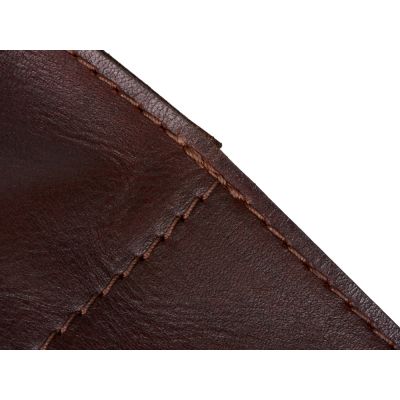 Набор: фартук из натуральной кожи в тубусе, черный с рыжими ремнями-11