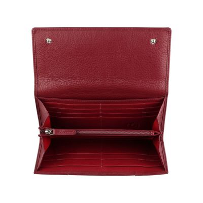 Кошелёк женский BUGATTI Lady Top, красный, натуральная воловья кожа, 20х2,5х10,5 см-3