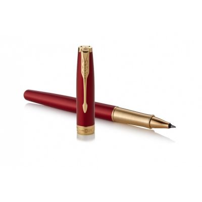 Ручка роллер Parker Sonnet  Lacquer Intense Red GT, стержень: F, цвет чернил: black, в подарочной упаковке-4