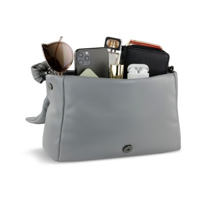 Сумка наплечная женская BUGATTI Cara, серая, полиуретан, 31х7,5х20 см, 4 л-7
