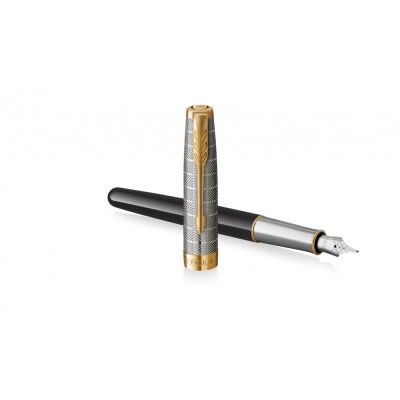 Перьевая ручка Parker Sonnet Premium Refresh BLACK GT, перо 18K, перо: F, цвет чернил black, в подарочной упаковке-2