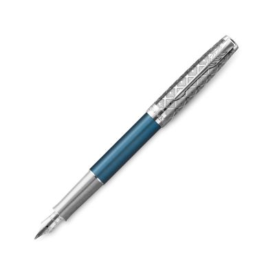 Перьевая ручка Parker Sonnet Premium Refresh BLUE CT, перо 18K, толщина F, цвет чернил black, подарочной упаковке-0