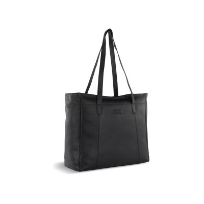 Сумка дорожная женская BUGATTI Elsa, чёрная, воловья кожа/полиэстер, 57х15х37 см-0