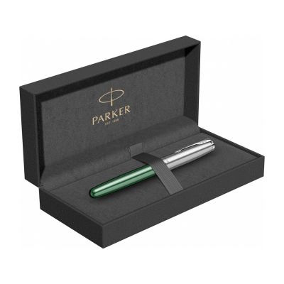 Перьевая ручка Parker Sonnet Essentials Green SB Steel CT, перо: F, цвет чернил: black, в подарочной упаковке.-11