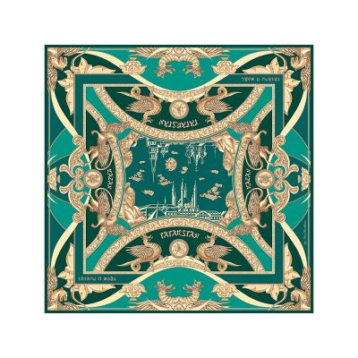 Платок Казань Драгоценная изумрудный-0