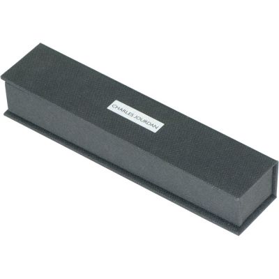 Ручка шариковая Charles Jourdan модель Eclipse в футляре, черный-2