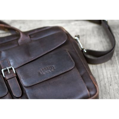 Сумка KLONDIKE DIGGER Carl, натуральная кожа цвета коньяк, 42 x 30 x 9 см-6