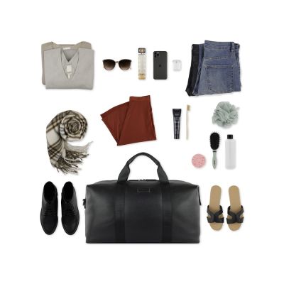 Сумка дорожная BUGATTI Elsa, чёрная, воловья кожа/полиэстер, 47х22х24 см-11