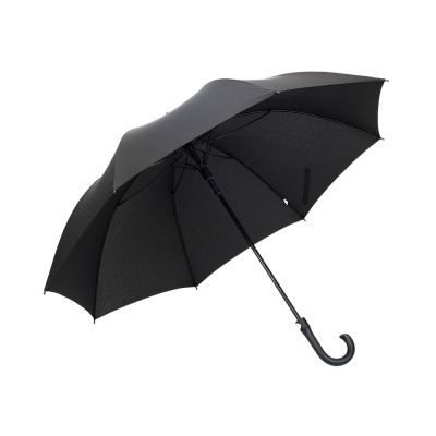 Зонт трость мужской TORBER, полуавтомат, черный, каркас файбергласс, эпонж, пластиковая ручка, диаметр 120 см-2
