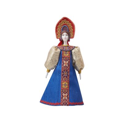 Подарочный набор: кукла фарфоровая, мед, синий-14