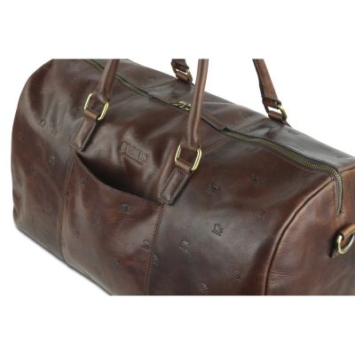 Сумка дорожная Mano Don Leon, натуральная кожа в коричневом цвете, 50 х 27 х 24 см-3