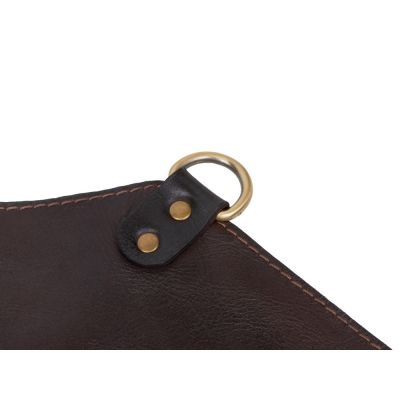 Фартук из натуральной кожи, материал: натуральная кожа КРС, цвет фартука: темно-коричневый, цвет ремней: коричневый тёмный, фурнитура из металлического сплава ЦАМ, цвет фурнитуры: антик, размер универсальный-9