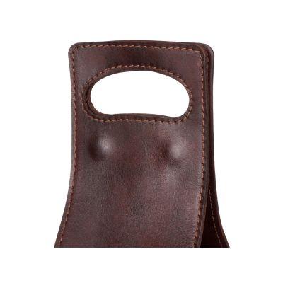 Набор: фартук из натуральной кожи в тубусе, черный с рыжими ремнями-8