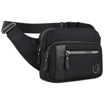 Сумка на пояс BUGATTI Nero, чёрная, нейлон 1680D/кожа, 20,5х6х15 см-0