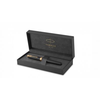 Ручка роллер Parker Sonnet  Matte Black GT, стержень: F, цвет чернил: black, в подарочной упаковке-1
