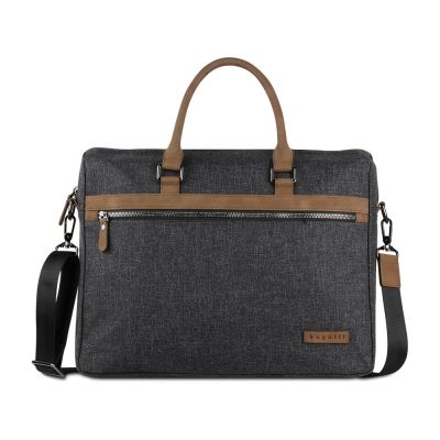 Портфель мужской BUGATTI Luce 16'', серый, полиэстер, 40х8х31,5 см-1