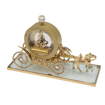 Интерьерные часы Карета прозрачный/золотистый-1