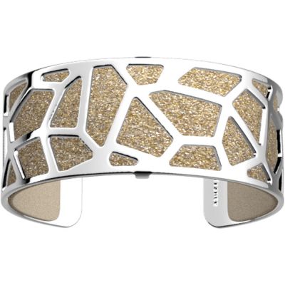 Браслет-бэнгл из латуни с гальваническим покрытием белым родием и серебром, 25мм-5