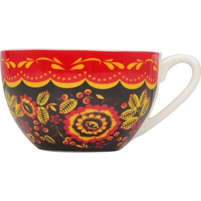 Набор Моя Россия: чайно-кофейная пара Матрешка, хохлома и книга Россия на англ. языке-4