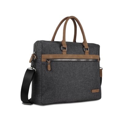 Портфель мужской BUGATTI Luce 16'', серый, полиэстер, 40х8х31,5 см-0