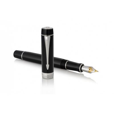 Перьевая ручка Parker Duofold Classic Black CT Centennial Fountain Pen, перо: F, цвет чернил: black, в подарочной упаковке.-4