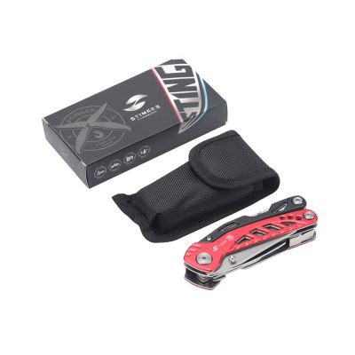 Мультитул Stinger, 105x30 мм, 11 функций, сталь/алюминий, красно-чёрный, в нейлоновом чехле-4
