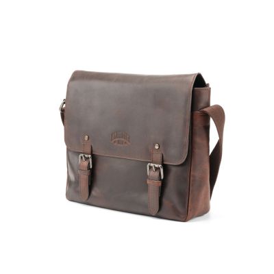 Сумка через плечо KLONDIKE DIGGER Joe, натуральная кожа цвета коньяк, 28 x 32 x 8 см-0