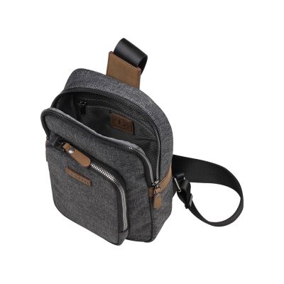 Рюкзак с одним плечевым ремнем BUGATTI Luce, серый, полиэстер, 17х6х27 см-2