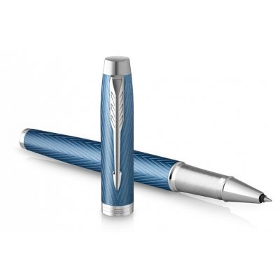 Ручка роллер Parker IM Premium T318  Blue Grey CT, стержень: F, цвет чернил: black, в подарочной упаковке.-2