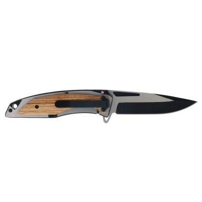 Нож складной Stinger, 120 мм, (черный/серебристый), материал рукояти: нержавеющая сталь/дерево-2