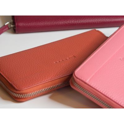 Кошелёк Cross Colors Coral, кожа наппа, фактурная, цвет коралловый-4