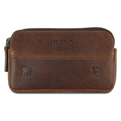 Ключница Mano Don Leon, натуральная кожа в коричневом цвете, 12 х 7 см-0