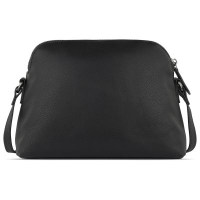 Сумка наплечная женская BUGATTI Bella, чёрная, воловья кожа/полиэстер, 23х8х17 см-6