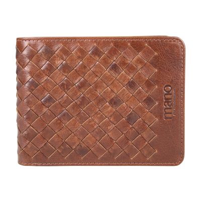 Бумажник Mano Don Luca, натуральная кожа в коньячном цвете, 12,5 х 9,7 см-0