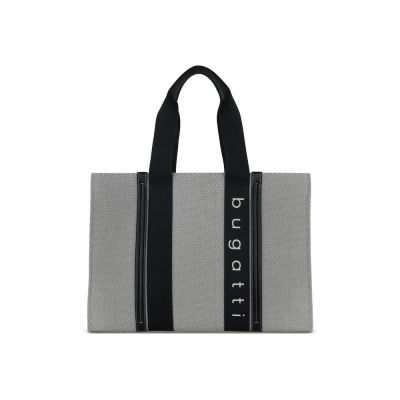 Сумка-тоут женская BUGATTI Ambra, серо-черный цвет, хлопок/полиэстер, 45х14х32 см-3