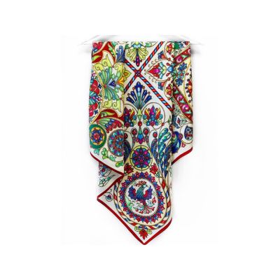 Платок Русская эмаль пёстрая 100% шёлк-2