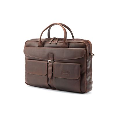 Сумка KLONDIKE DIGGER Carl, натуральная кожа цвета коньяк, 42 x 30 x 9 см-0