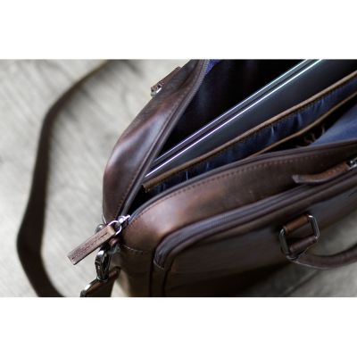 Сумка KLONDIKE DIGGER Earl, натуральная кожа цвета коньяк, 29 x 38 x 9 см-9