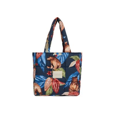 Сумка стеганая Мишки в шоколаде синяя. Varvara-0