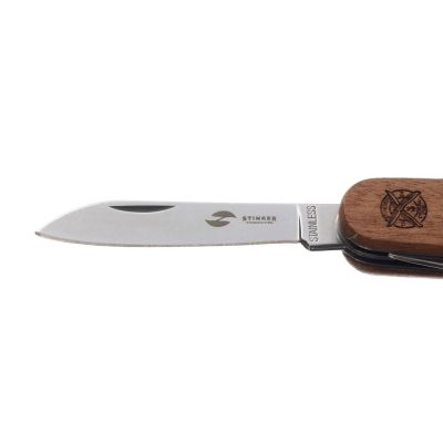 Нож перочинный Stinger, 90 мм, 10 функций, материал рукояти: древесина сапеле-1