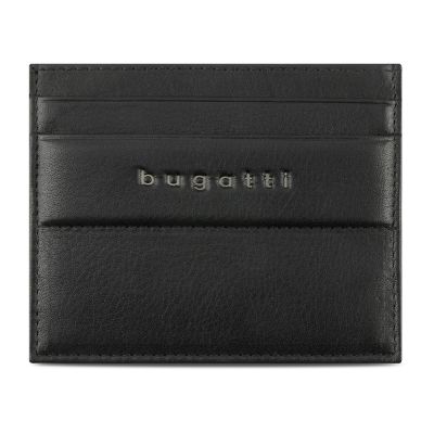 Портмоне для кредитных карт BUGATTI НОМ | NOME, с защитой данных RFID, черное, натуральная воловья кожа, 10,2х0,3х8,2 см-1