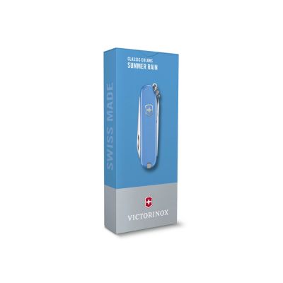 Нож-брелок VICTORINOX Classic SD Colors Summer Rain, 58 мм, 7 функций, голубой-3
