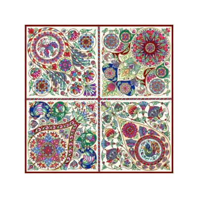 Платок Русская эмаль пёстрая 100% шёлк-0