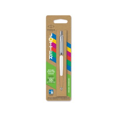 Шариковая ручка Parker Jotter ORIGINALS WHITE CT, стержень: Mblue ЭКО-УПАКОВКА-2